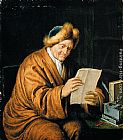 Man Canvas Paintings - An Old Man Reading